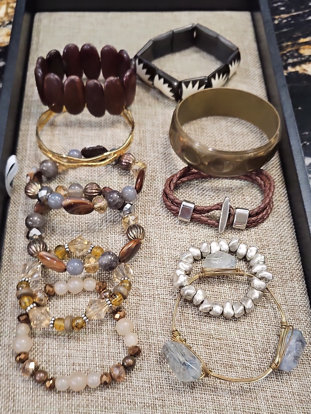 Brown and Goldtone Boho Bracelet Lot